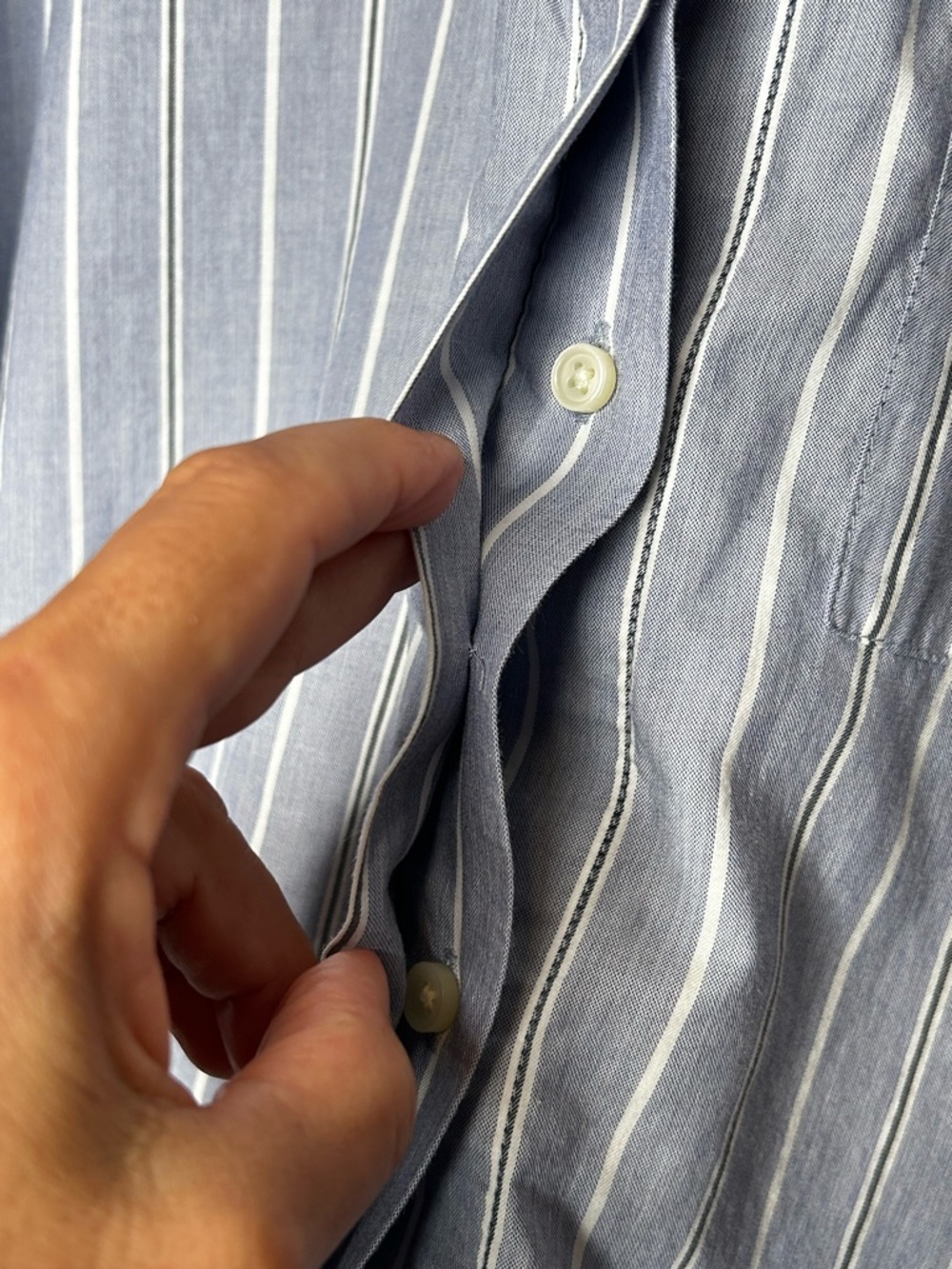 Everlane Iconic Oversized Striped Button-Down Cotton Shirt Relaxed Fit Coastal - Picture 12 of 15